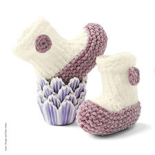 Anleitung 443/8 A, Babyschühchen Gr. 62 (3 Monate) aus Velvet Fine von Katia