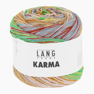 Bunte Wolle Karma von LANG Yarns in Grau/Ocker/Rosa