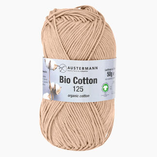 Bio Baumwollgarn 125 von Austermann® in Beigefarbe, 50g, aus biologischer Baumwolle.