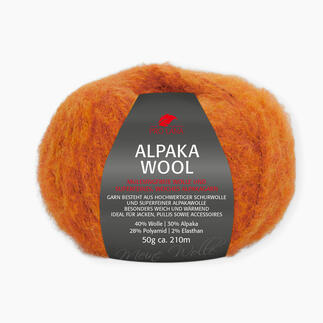 Orange Alpaka Wolle von Pro Lana, 50g, für warme Accessoires.
