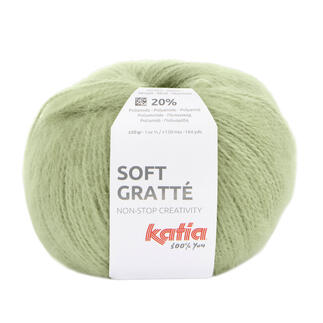 Katia Soft Gratté, Wolle in Hellgrün.