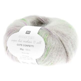 Knäuel von Essentials Super Kid Mohair Loves Silk mit bunten Konfetti-Fäden