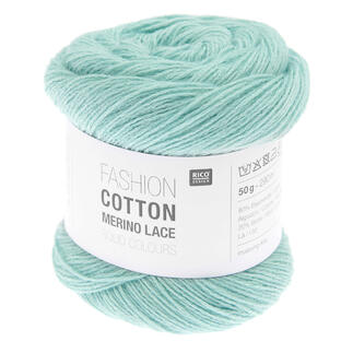 Fashion Cotton Merino Lace in Mintgrün, 50g Wolle für Strickprojekte.
