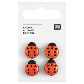 Knöpfe in Marienkäfer-Form auf Karte