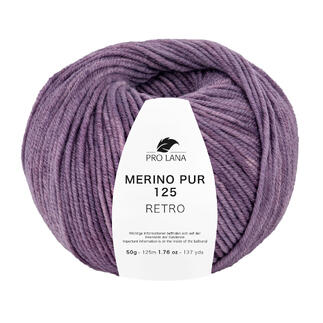 Lila Garn 'Merino Pur 125 Retro' von Pro Lana in einem Wollknäuel