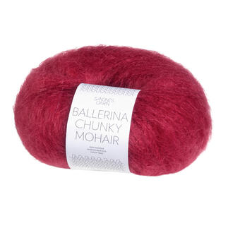 Garn in roter Farbe, Ballerina Chunky Mohair