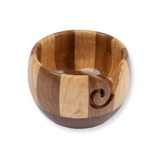 ProLana Mango Garnschale THEO aus Holz mit gestreiftem Design