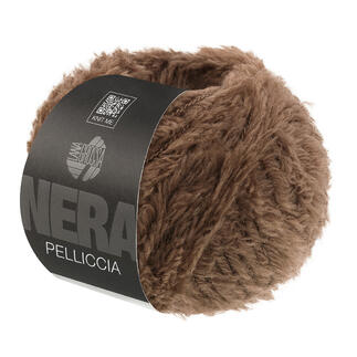 Braunes, plüschiges Garn 'Pelliccia' in einer 50 g Rolle.