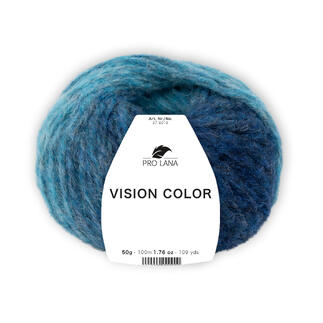 Pro Lana Vision Color Garn in blau-grünem Farbverlauf, 50g, 100m.