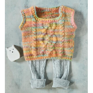 Bunter Babypullunder aus Flou mit dazu passenden Hosen.