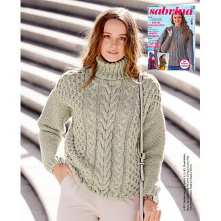 Anleitung 349/4, Rollkragenpullover aus Merino-Cablé von Junghans-Wolle 