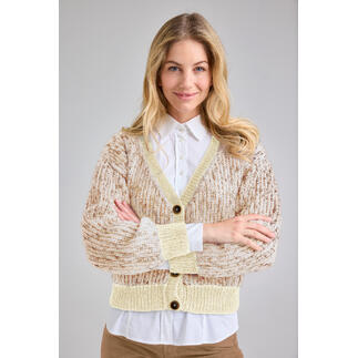 Jacke aus Animals und Merino-Extrafein in sandfarbenem Design.