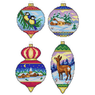 4 Weihnachtsanhänger im Set - Ornamente 