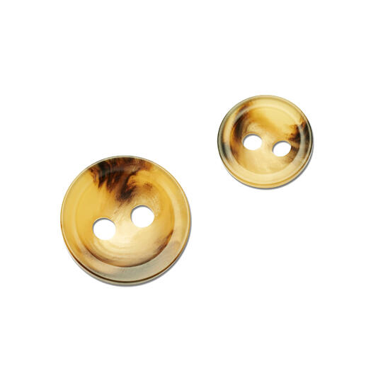 Jim Knopf Hornoptik-Knöpfe, zwei Größen.