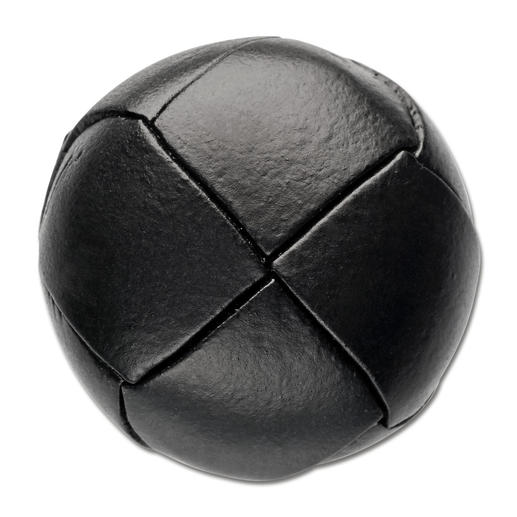 Schwarzer klassischer Lederknopf, Ø 20 mm.