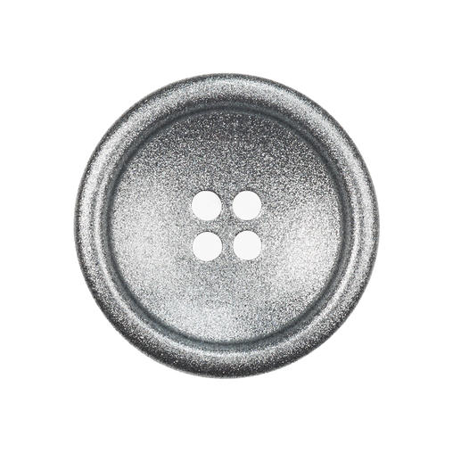 Silberner Knopf mit 4 Löchern, 20 mm Durchmesser