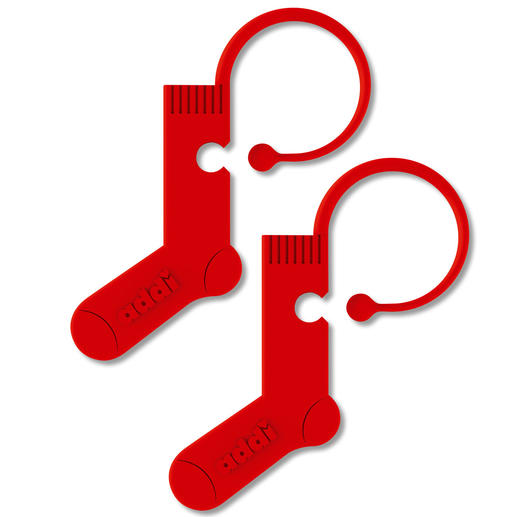 rote Maschenmarkierer in Form von Socken, 2 Stück