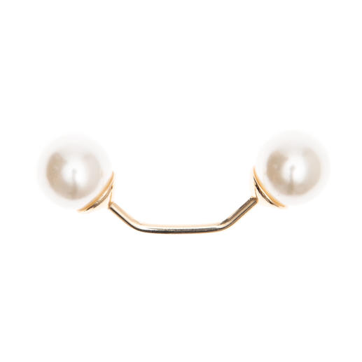 Zwei-Perlen-Pin, perlweiß, Länge ca. 6,5 cm.