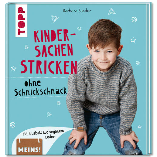 Buchcover für 'Kindersachen stricken ohne Schnickschnack' mit Kinder in Pullover
