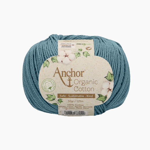Wolle 'Organic Cotton' von Anchor in oceanblau