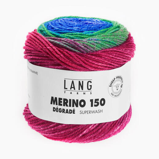 Merino 150 Dégradé von LANG Yarns in blau/pink/rot Farbverlauf