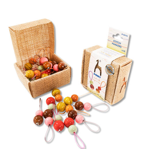 PONY JUST JUTE© Maschenmarkierer aus Holz in Geschenkbox