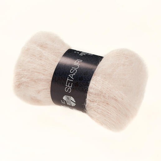 Wollknäuel von Lana Grossa, Setasuri in der Farbe Creme