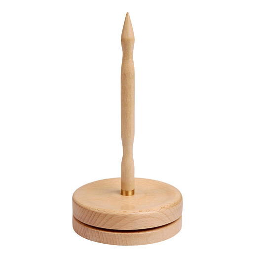 KnitPro Wollabwickler aus Holz, einfacher Abwickler mit spitzem Stift.
