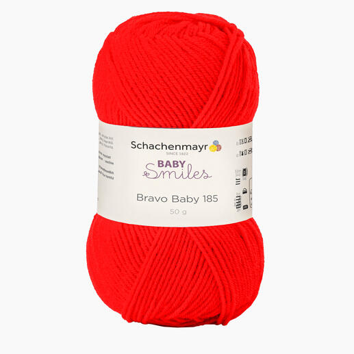 Baby Smiles Bravo Baby 185 von Schachenmayr in der Farbe Rot, 50 g Wolle.