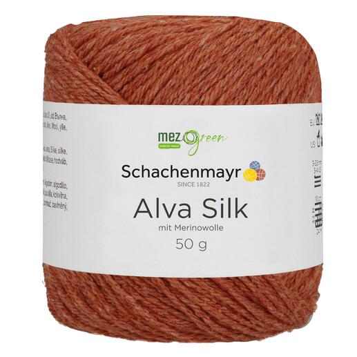 Alva Silk von Schachenmayr in der Farbe Terracotta, orange-braunes Garn.