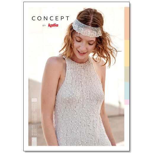 Katia Concept Heft Nr. 12, Cover mit lächelnder Frau in einem Abendkleid.