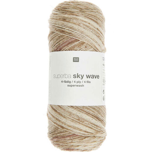 Sockenwolle Superba Sky Waves 4-fädig von Rico Design 