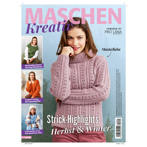 Heftcover von Maschen Kreativ mit gestricktem Pullover und Strickhighlight Herbst & Winter
