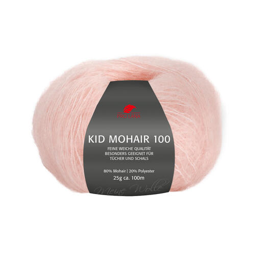 Kugel mit Kid Mohair 100 in Apricot, ideal für Tücher und Schals.