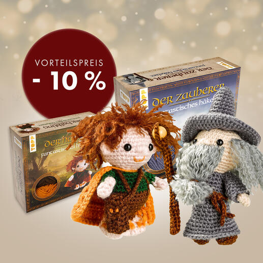 Vorteilsset mit Häkelsets Zauberer und Halbling.