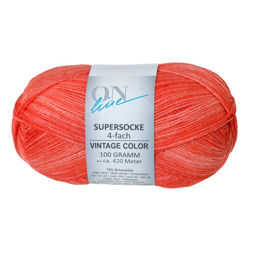 Sockenwolle Supersocke 4-fach Vintage Color Sort. 341 von ONline 