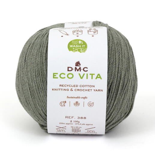 Eco Vita von DMC in minzgrün, 100g nachhaltige Baumwolle für Stricken und Häkeln.