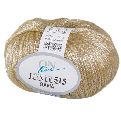Linie 515 Gavia in Gelb, 50 g, mit Etikett.