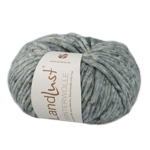 Landlust Winterwolle von Lana Grossa in Graugrün gesprenkelt