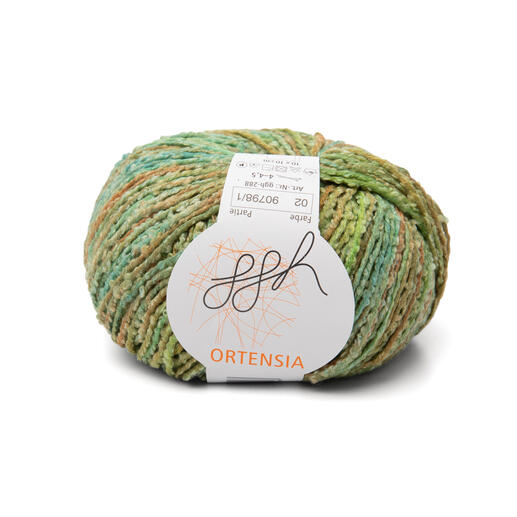 Garnknäuel Ortensia in Grün/Mint/Kürbis
