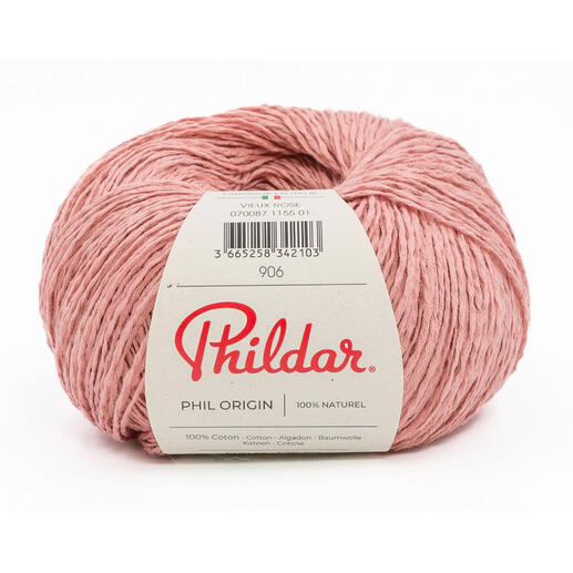 Phil Origin von Phildar in Vieux Rose, 50g Knäuel.