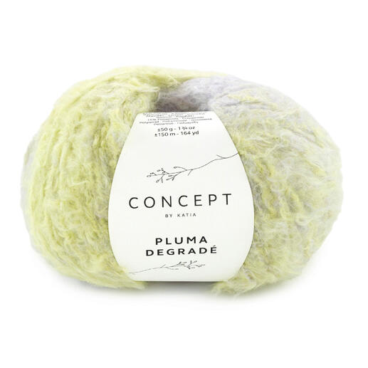 Wollknäuel Pluma Degradé in sanften Grün- und Gelbtönen