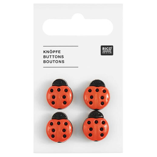 Knöpfe in Marienkäfer-Form auf Karte