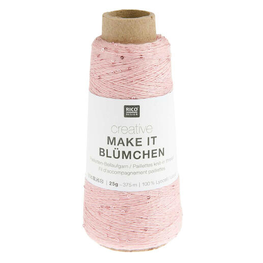 Rosa Wolle mit Glitzer für kreative Projekte.