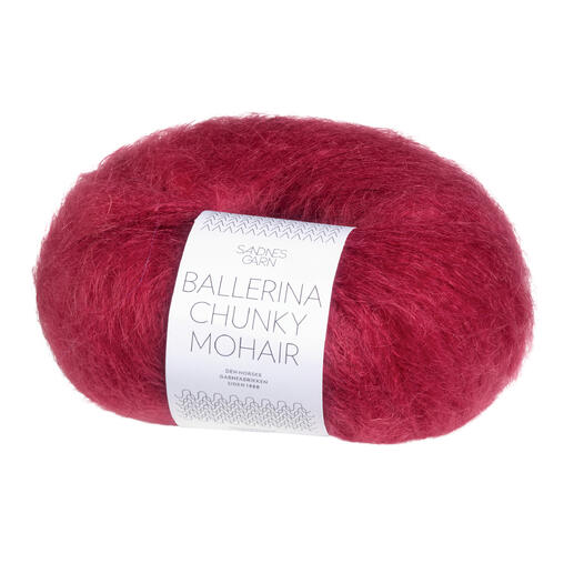 Garn in roter Farbe, Ballerina Chunky Mohair