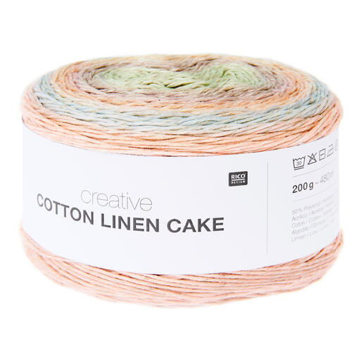 Farbverlaufs-Wollknäuel 'Rico C Cotton Linen Cake', 001