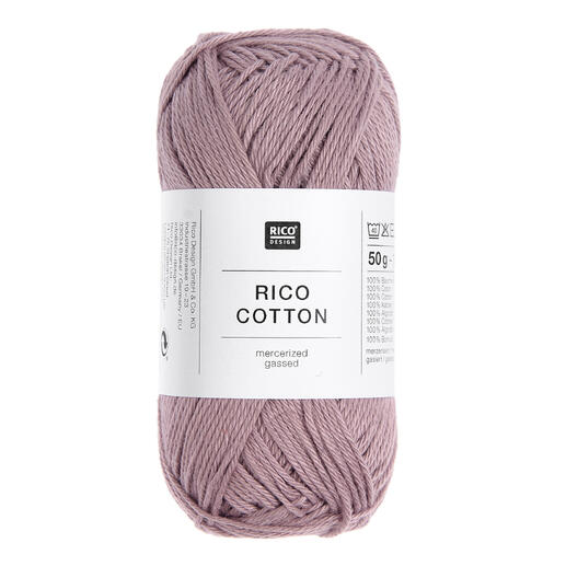 Rico Cotton Garn in Pastelllila, 100% mercerisierte Baumwolle, 50 g.