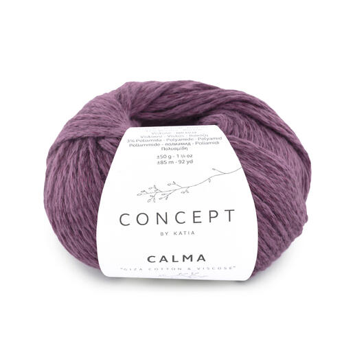 Katia C Calma in sanftem Lila, Garnknäuel aus Baumwolle und Leinen.