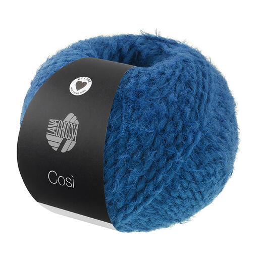 Cosi Garn von Lana Grossa in Blau mit Etikett.