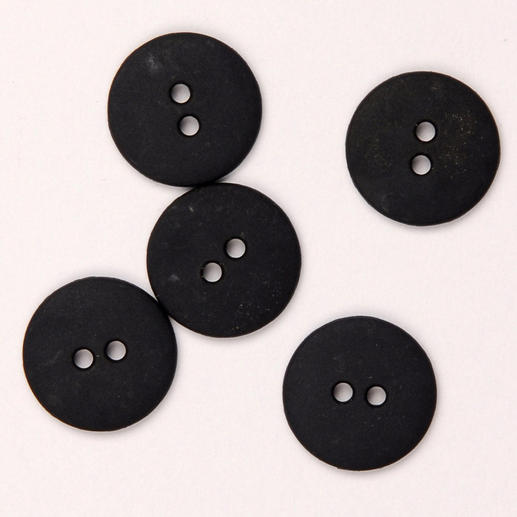 Marinefarbener Knopf mit zwei Löchern, Ø 15 mm.